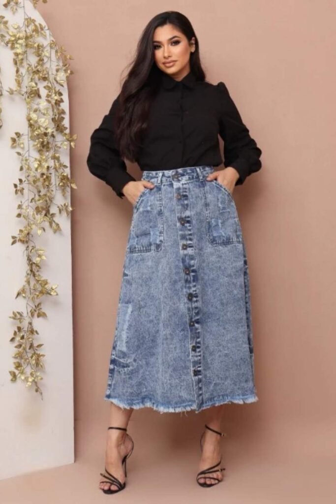 saia jeans plus size