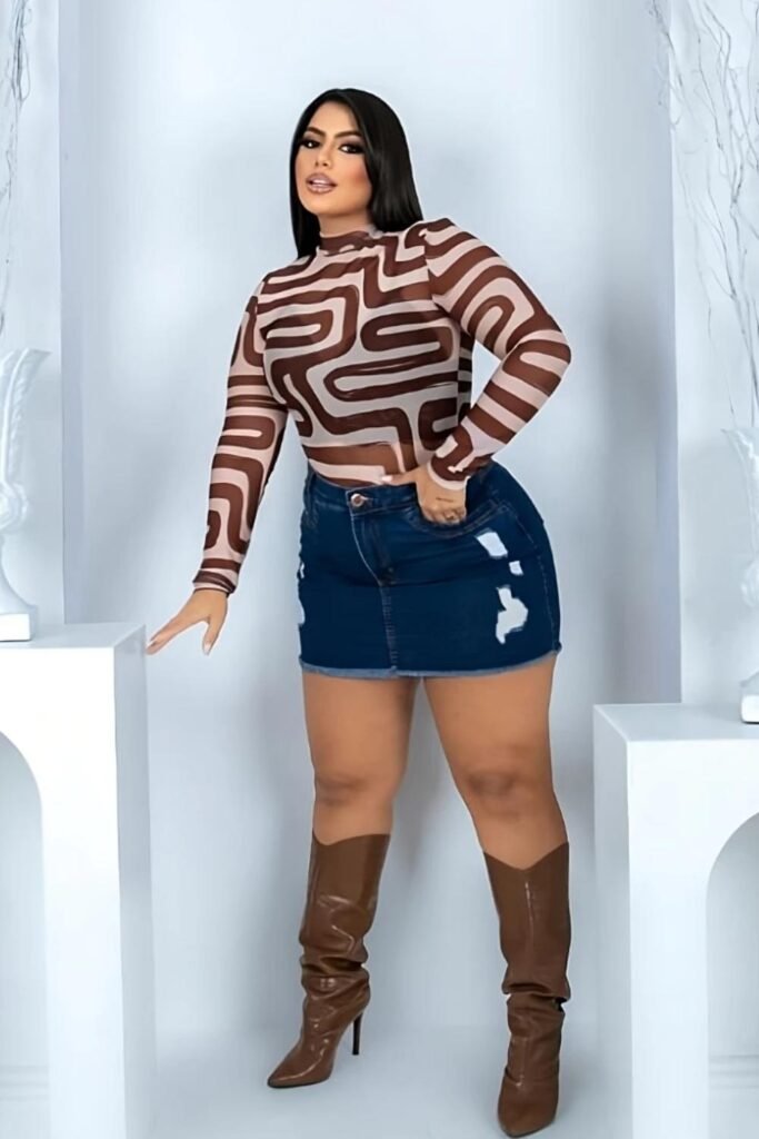 saia jeans plus size