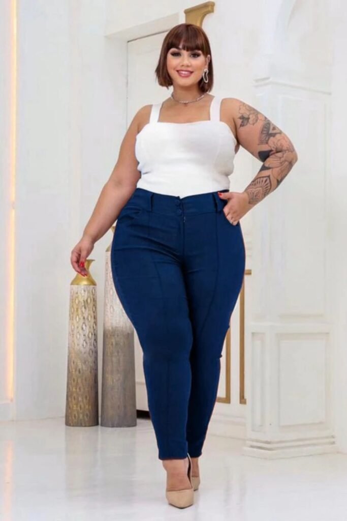 calça plus size linho